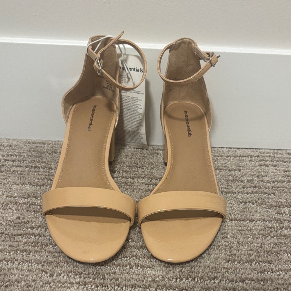 Amazon Essentials Beige Ankle Strap Heels